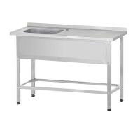 Ванна с рабочей поверхностью РПЦн - 1000*600*860 "Norma Ral", левое, м/о 400*400*250, борт, отв. д/смесит., экран (ножка профильная, тр. 40*40)