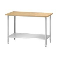 Стол кондитерский СПРн - 1500*600*860 "Norma Ral", бук/40 (полка сплошная, ножка угловая)