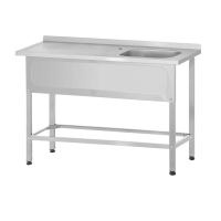 Ванна с рабочей поверхностью РПЦн - 1500*600*860 "Norma Ral", правое, м/о 500*400*250, борт, отв. д/смесит., экран (ножка профильная, тр. 40*40)