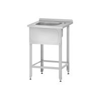 Ванна моечная ВМЦн - 700*600*860 "Norma Zn", 1 м/о 500*400*250, борт, отв. д/смесит., экран (ножка угловая)