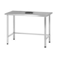 Стол производственный СПРн - 800*800*860 "Norma Inox", сбор отходов (полка-обвязка разборная; ножка профильная, тр. 40*40)