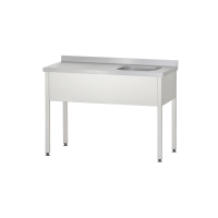 Ванна с рабочей поверхностью РПЦп - 1200*700*860 "Profi Inox" правая, м/о 500*500*300, борт, отв. д/смесит.