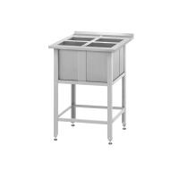 Ванна моечная для обработки яиц ВМСн - 700*700*860 "Norma Inox", 4 м/о 275*285*350 (полка с отверстием, борт; ножка угловая)