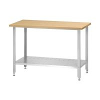 Стол кондитерский СПРн - 1200*800*860 "Norma Inox", бук/40 (полка перфорация, ножка угловая)