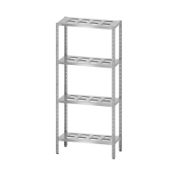 Стеллаж полочный СПЛн - 600*400*2000 "Norma Inox" (полка-решетка 4 шт.)