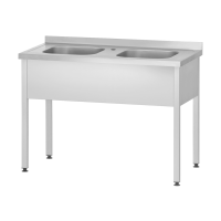 Ванна моечная ВМЦп - 1000*700*860 "Profi Ral", 2 м/о 400*500*250, борт, отв. д/смесит